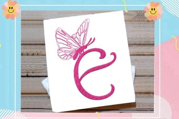 Beautiful Butterfly Letter E: A Seasonal Embroidery Gem