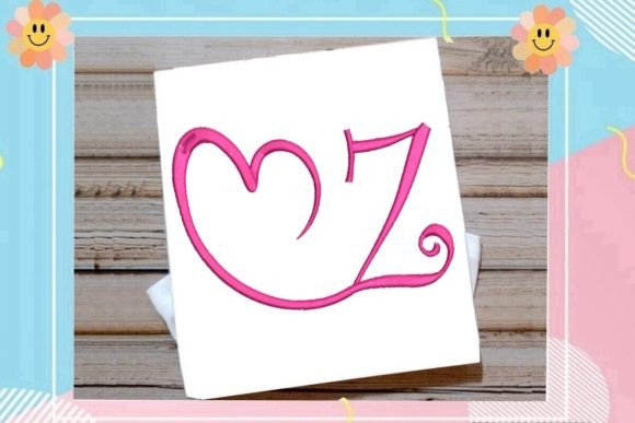 Beautiful Monogram Z Letter Heart: A Craft Fair Embroidery Standout
