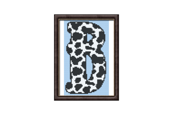 Cow Print B Monogram Cross Stitch Review for Etsy Sellers