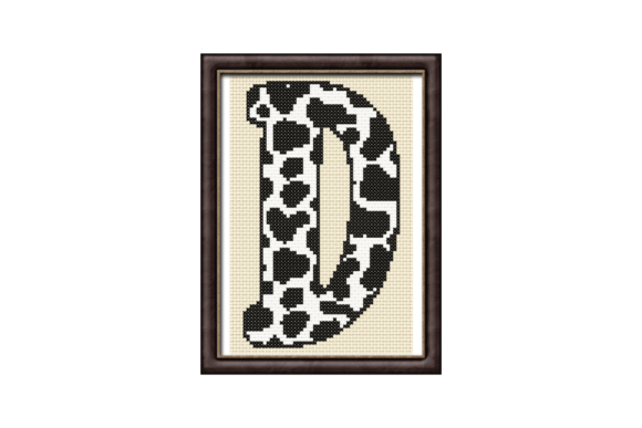 Cow Print D Monogram Cross Stitch: A Versatile Holiday Design