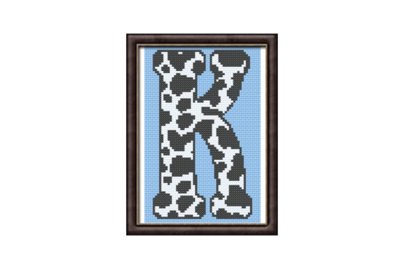 Cow Print K Monogram Cross Stitch Review for Boutique Apparel Designers