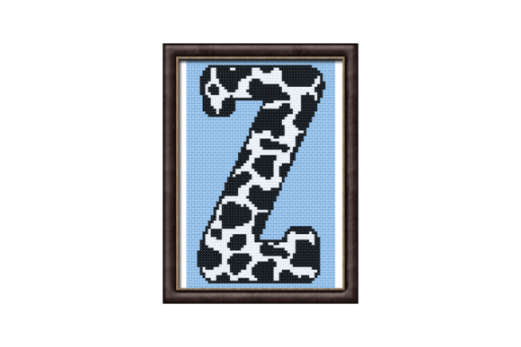 Cow Print Z Monogram Cross Stitch Review for Boutique Sweatshirts
