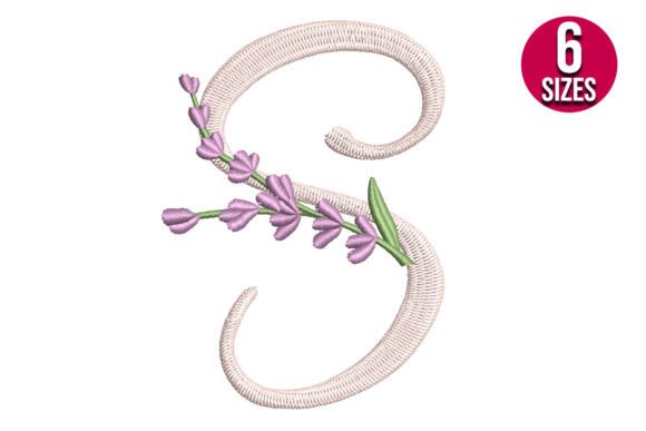 Lavender Font Letter S: A Chic Addition for Etsy Embroidery Sellers