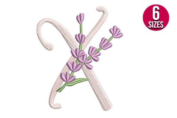 Lavender Font Letter X: A Stylish Monogram for Business Embroidery