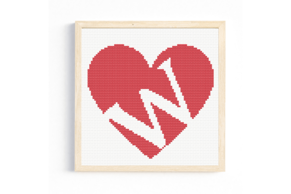 W Monogram in Heart Cross Stitch Pattern Review